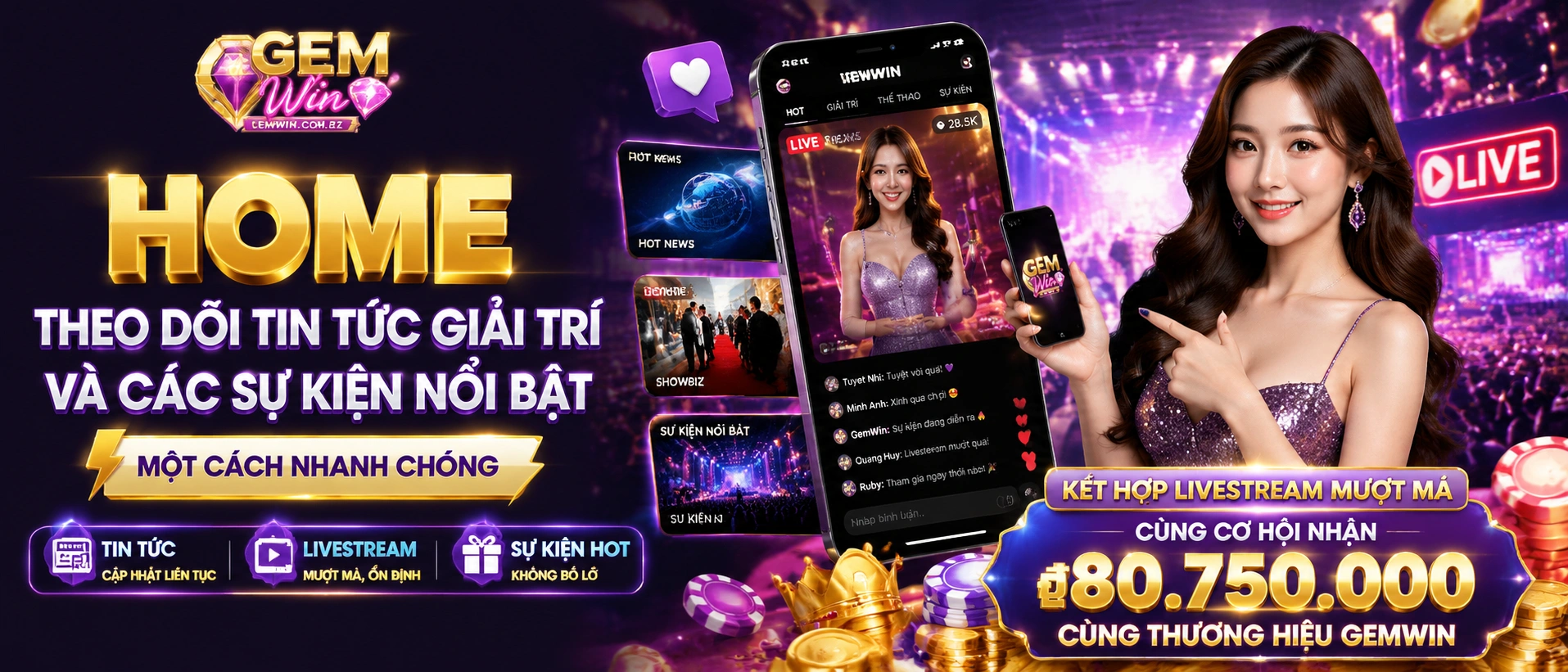 Khu vực slot và nổ hũ Gemwin