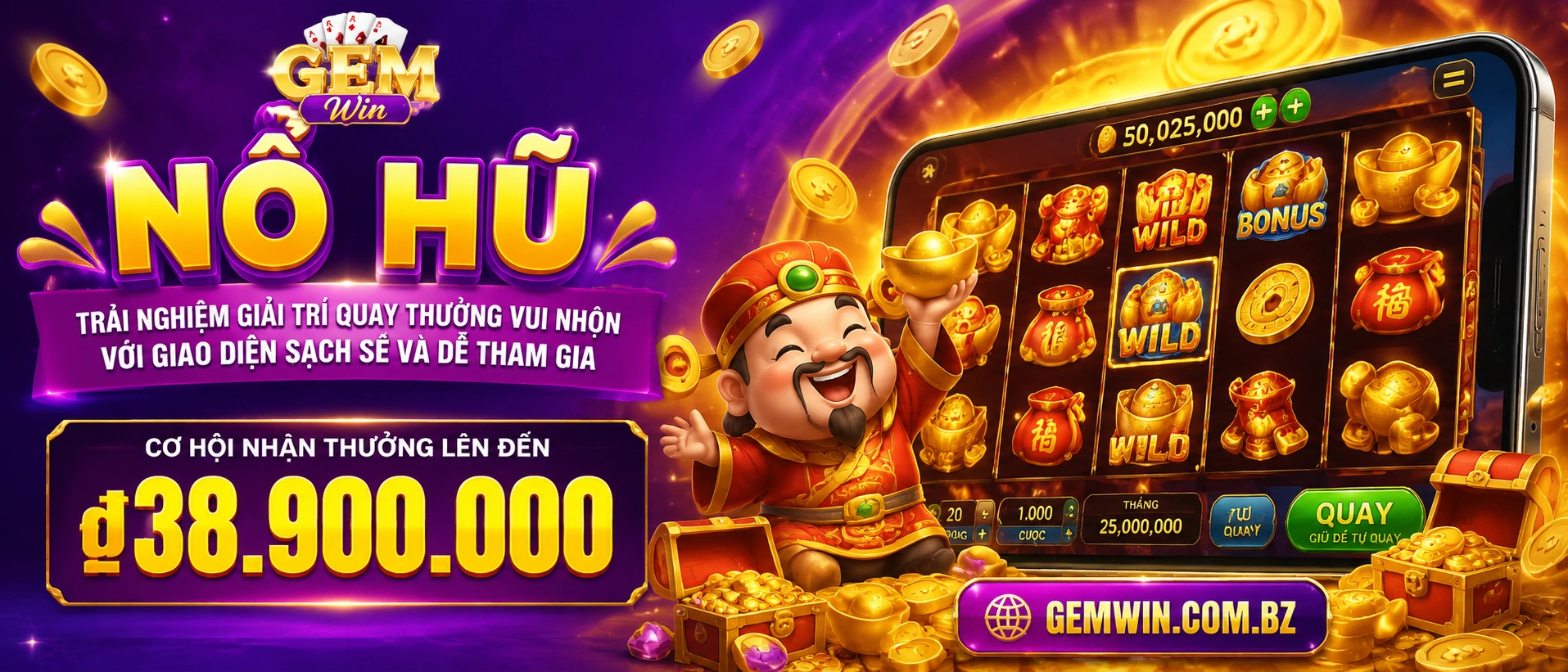Khu trải nghiệm Nổ Hũ và thao tác nhanh trên Gemwin