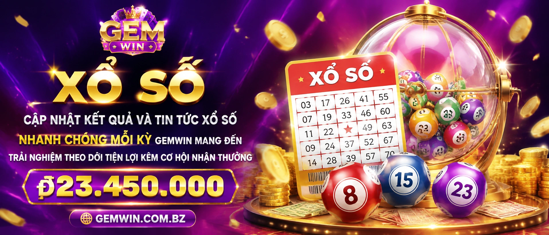 Giao diện Xổ Số Online Gemwin